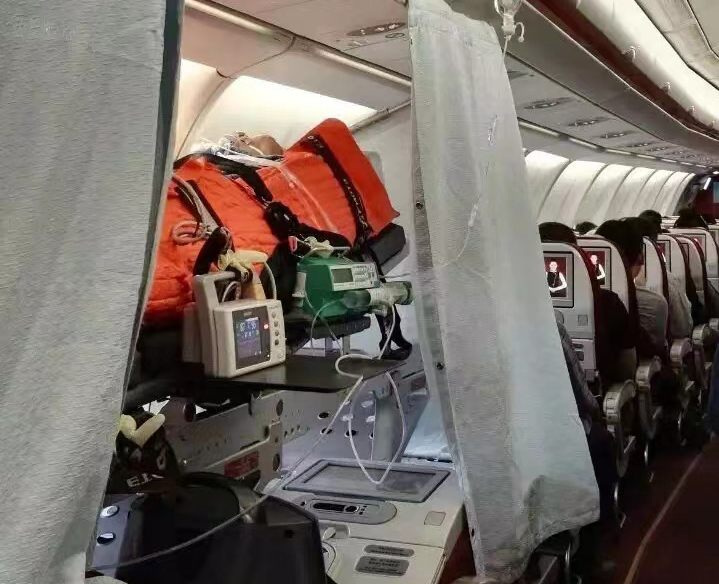 昆山市跨国医疗包机、航空担架